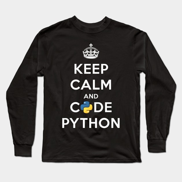 Keep Calm and Code on for Python Develop Long Sleeve T-Shirt by mangobanana